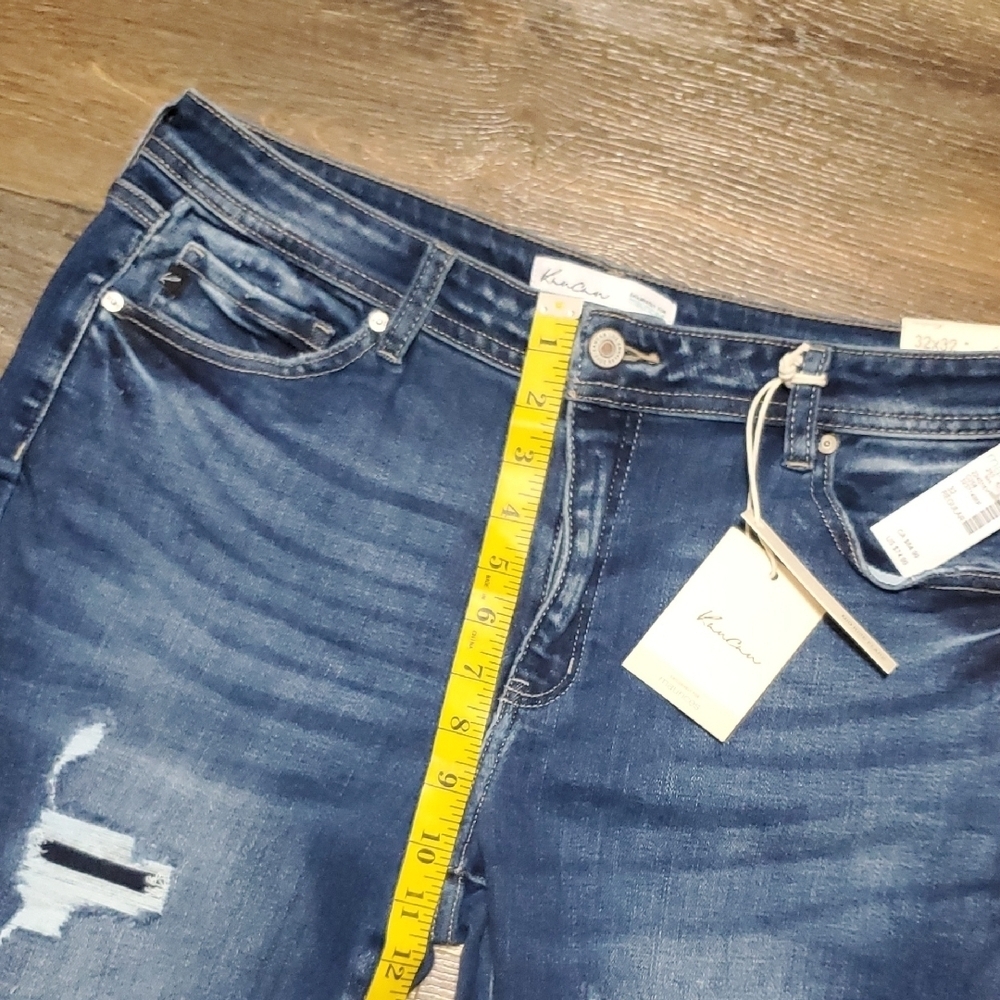KanCan Blue Midrise Flare Wide Leg Jeans with Distressed Details - Picture 8 of 12